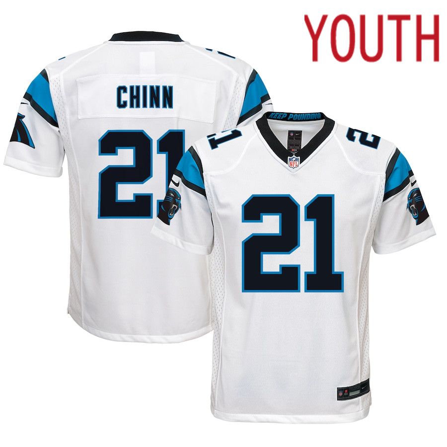 Youth Carolina Panthers 21 Jeremy Chinn Nike White Game NFL Jersey